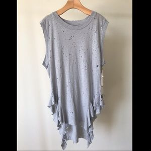 NWT NSF Lea Ruffle Side Muscle Tee.